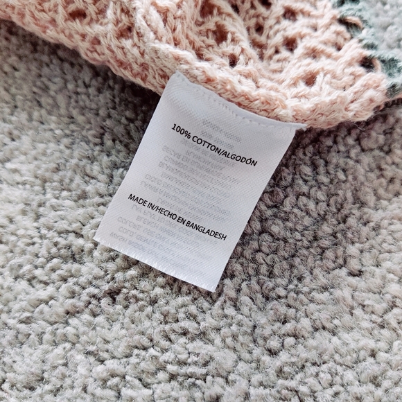 Love Knits Women's Tan Crochet Bralette with Lace-Up Back Size Medium Beach Boho - Picture 6 of 8